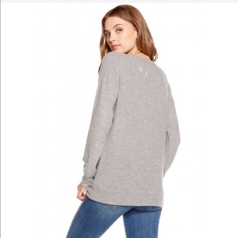 new Chaser ✰ Have a Good Weekend Embroidered Sweater Sweatshirt Pullover ✰ Gray - Picture 11 of 13